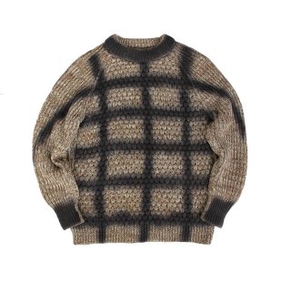 Hand Dye Check Pattern Sweater