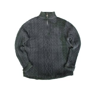 Hand Dye Half Zip Fisherman Sweater