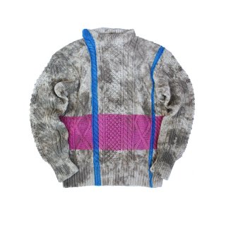 Hand Dye Line Fisherman Sweater