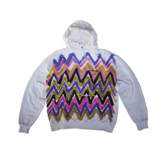 Hand Dye Zig-ZAG Hooded Sweatshirt