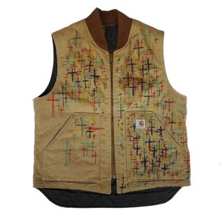 Hand Dye Cross Logo Duck Vest