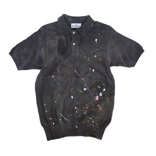 Hand Dye Painted Knit S/S Polo Shirt
