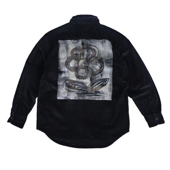 絵　染め物 Hand Dye Flower Art L/S BD Corduroy Shirt - MODESTY INDUSTRY