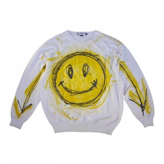 Hand Dye Smile Logo Sweatshirt - MODESTY INDUSTRY