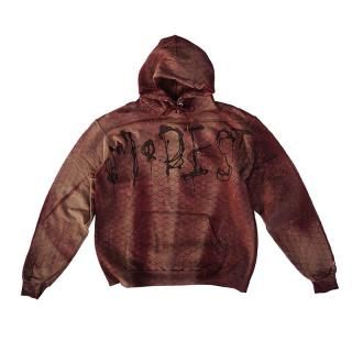 Hand Dye Hexagon Pattern Logo Hooded Sweatshirt