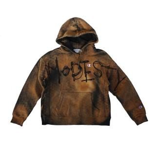 Hand Dye Hexagon Pattern Logo Hooded Sweatshirt