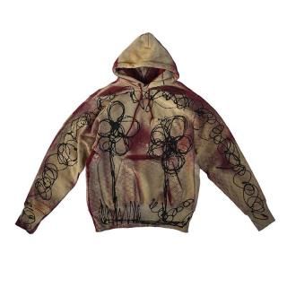 Hand Dye Hexagon Pattern Logo Hooded Sweatshirt