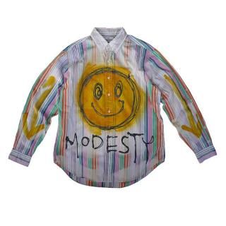 Hand Dye Smile Logo L/S Stripe Shirt