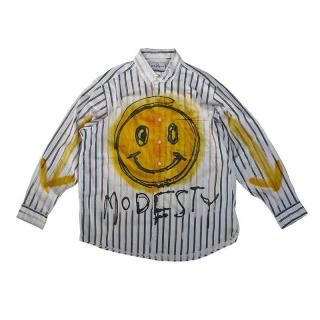 Hand Dye Smile Logo L/S Stripe Shirt