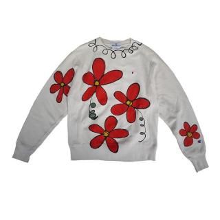 Hand Dye Flower Art Sweatshirt