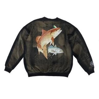 Hand Dye Fish Print Sweatshirt
