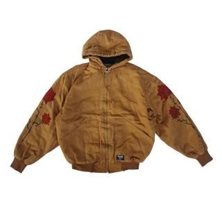 Hand Dye Flower Art Hooded Duck Jacket