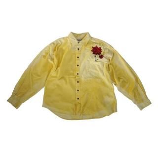 Hand Dye Flower Art Corduroy L/S Shirt