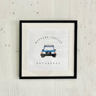 Bay Garage 12 inch Art<br>Weekend Cruiser Volvo 240<br>Monaco Blue