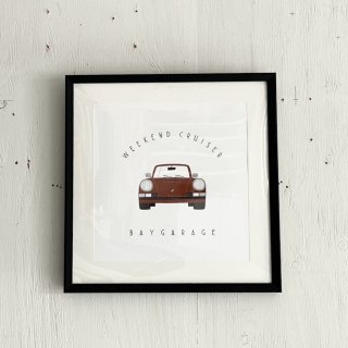 Bay Garage 12 inch Art<br>Weekend Cruiser Porsche 911<br>Sepia Brown