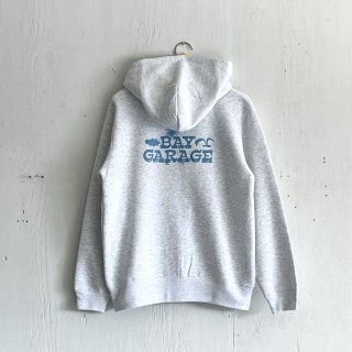 Bay Garage Zipup Hoodie<br>Sunrise Logo<br>Ash