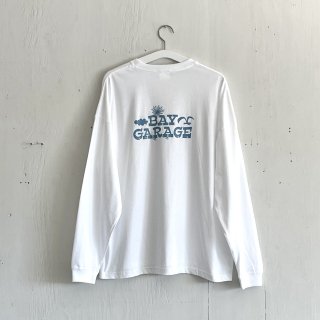 Bay Garage Long Sleeve T-Shirts<br>Sunrise Logo<br>White