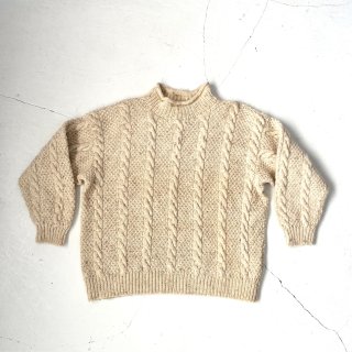 UNKNOWN Pullover Knit <br>Mockneck Cable Knit<br>Natural