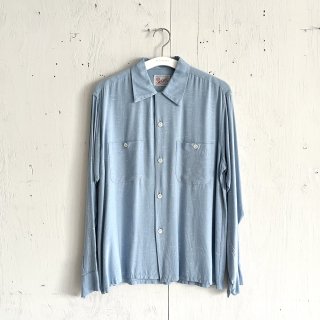Mc Call  (50's)Rayon Shirts <br>Loop Collared Shirts<br>Kasuri Sax Blue