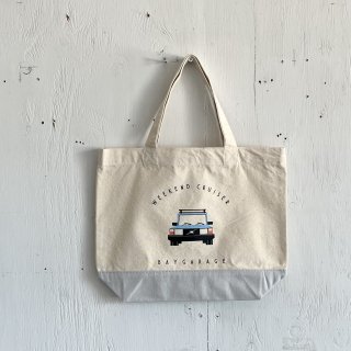 Bay Garage Canvas Mini Tote Bag<br>Weekend Cruiser Volvo 240<br>Monaco Blue