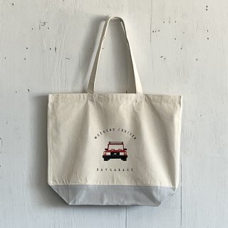 Bay Garage Canvas Tote Bag<br>Weekend Cruiser Volvo 240<br>Classic Red