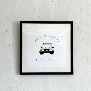 Bay Garage 12 inch Art<br>Weekend Cruiser Volvo 240<br>Cream Yellow