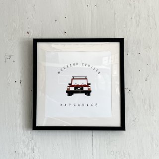 Bay Garage 12 inch Art<br>Weekend Cruiser Volvo 240<br>Classic Red