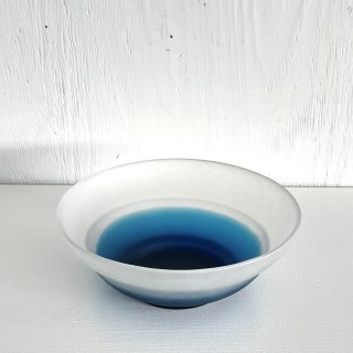 Blue Glass Bowl <br>Blue x Clear