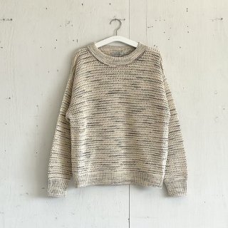 Wrapinknot<br>Gima Cotton Big Mesh Pullover<br>Ivory