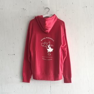 Bay Garage Pullover Hoodie<br>Miura Peninsula<br> Passion Red