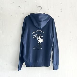 Bay Garage Pullover Hoodie<br>Miura Peninsula<br> Navy