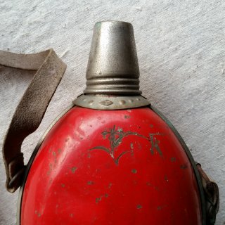 アンティークアルミの水筒（日本製）赤