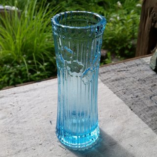 アンティークガラスの花瓶 青花
