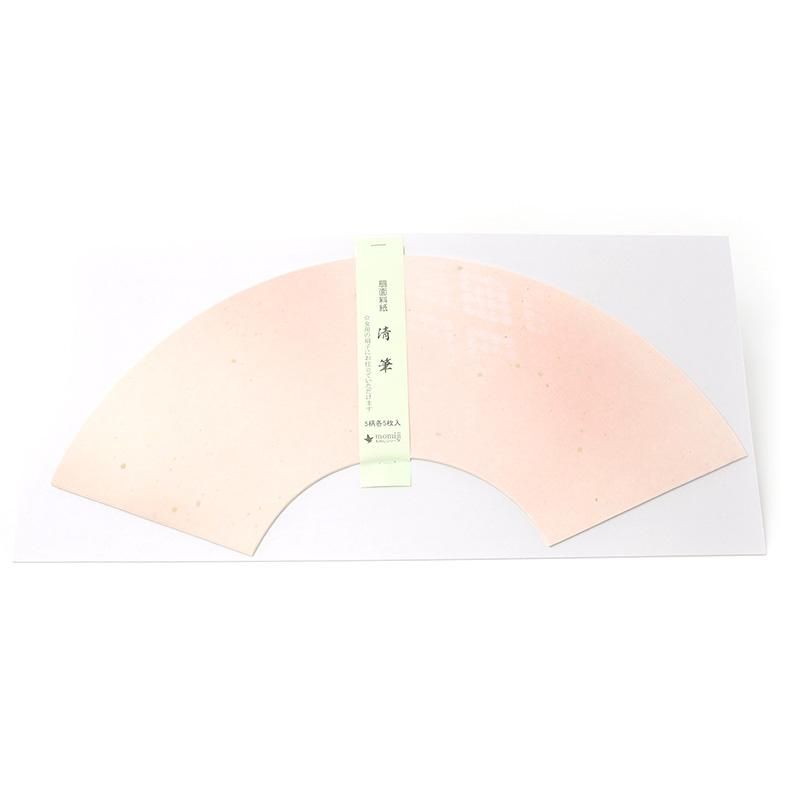 扇子仕立用紙 女持ち 65/16用 清筆 5柄各5枚 - 書道用品、墨、墨液、紙