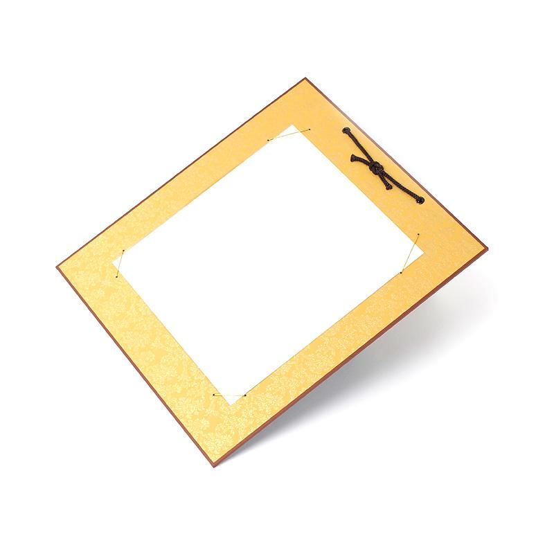 【フォロー割・新品】 色紙用掛軸　洛趣緞子　三段表装　茶道具　色紙掛け 茶道具 色紙掛 短冊掛 色紙短冊掛 掛軸タイプ 風帯あり グレー