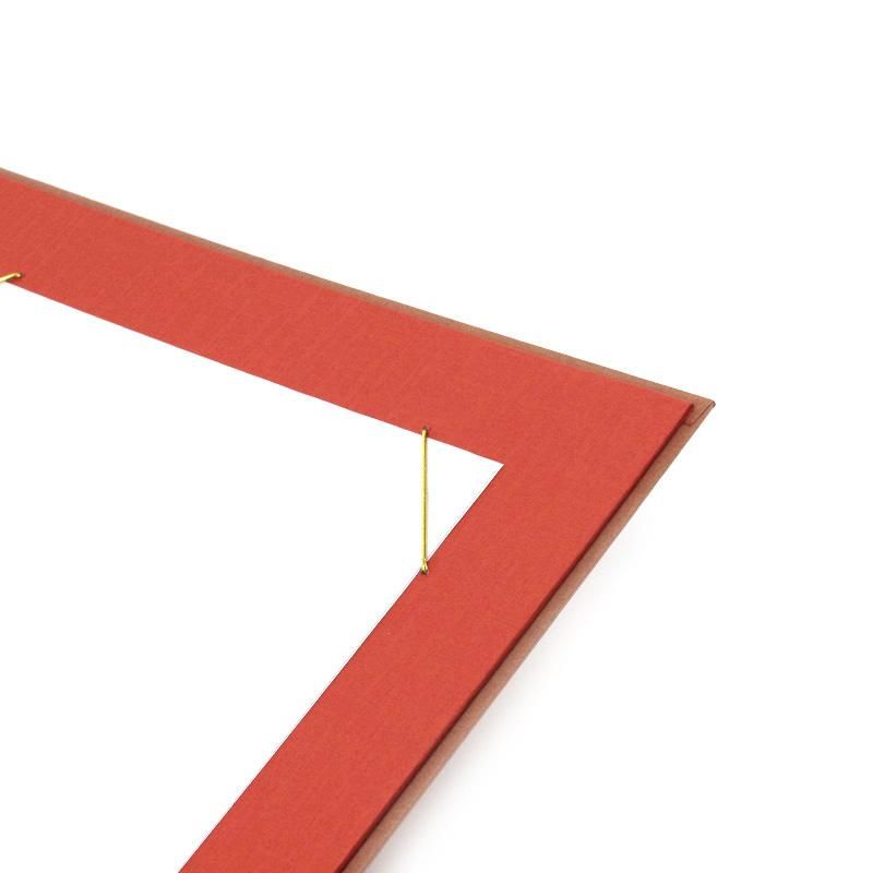 縦横兼用半紙・半懐紙掛 もみじシリーズ無地 赤茶 - 書道用品、墨、墨