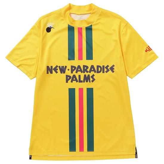 coco 未使用品 パームス＆コー Palms＆co. メンズ 半袖ポロシャツ M 黄系  イエロー ヤシの葉柄 総柄 coco 未使用品 パームス＆コー Palms＆co. メンズ 半袖