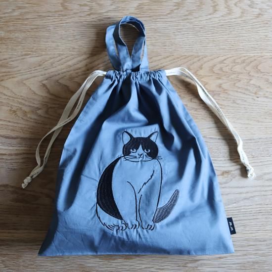 ߥ業Embroidered Drawstring bag L Pepper
