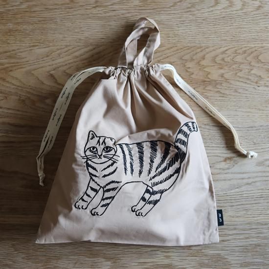 ߥ業Embroidered Drawstring bag L Noisettes
