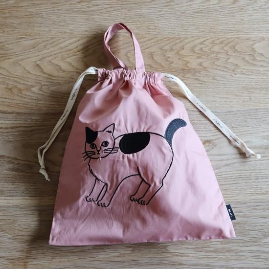 ߥ業Embroidered Drawstring bag L Pumpkin

