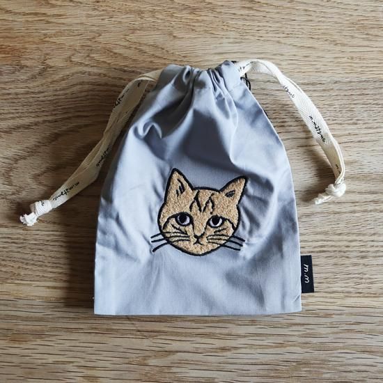 ߥ業Embroidered Drawstring bag S Noisettes