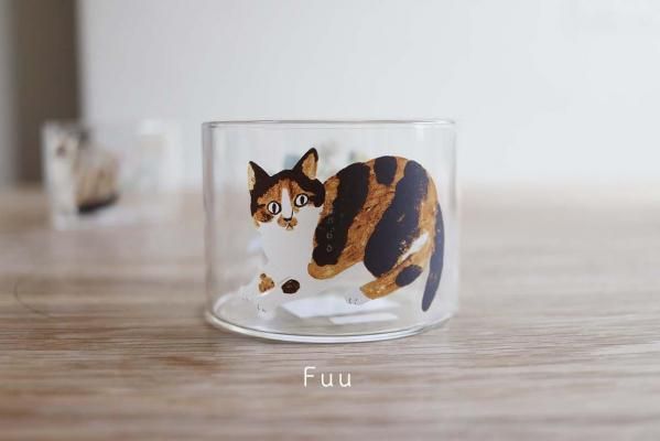 松尾ミユキ 耐熱グラス Cat / Low - 雑貨屋 青空社 onlineshop