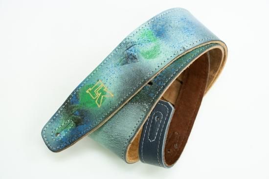 new】LK STRAPS / Spray Paint Green Blue Black Strap 2.5 inch