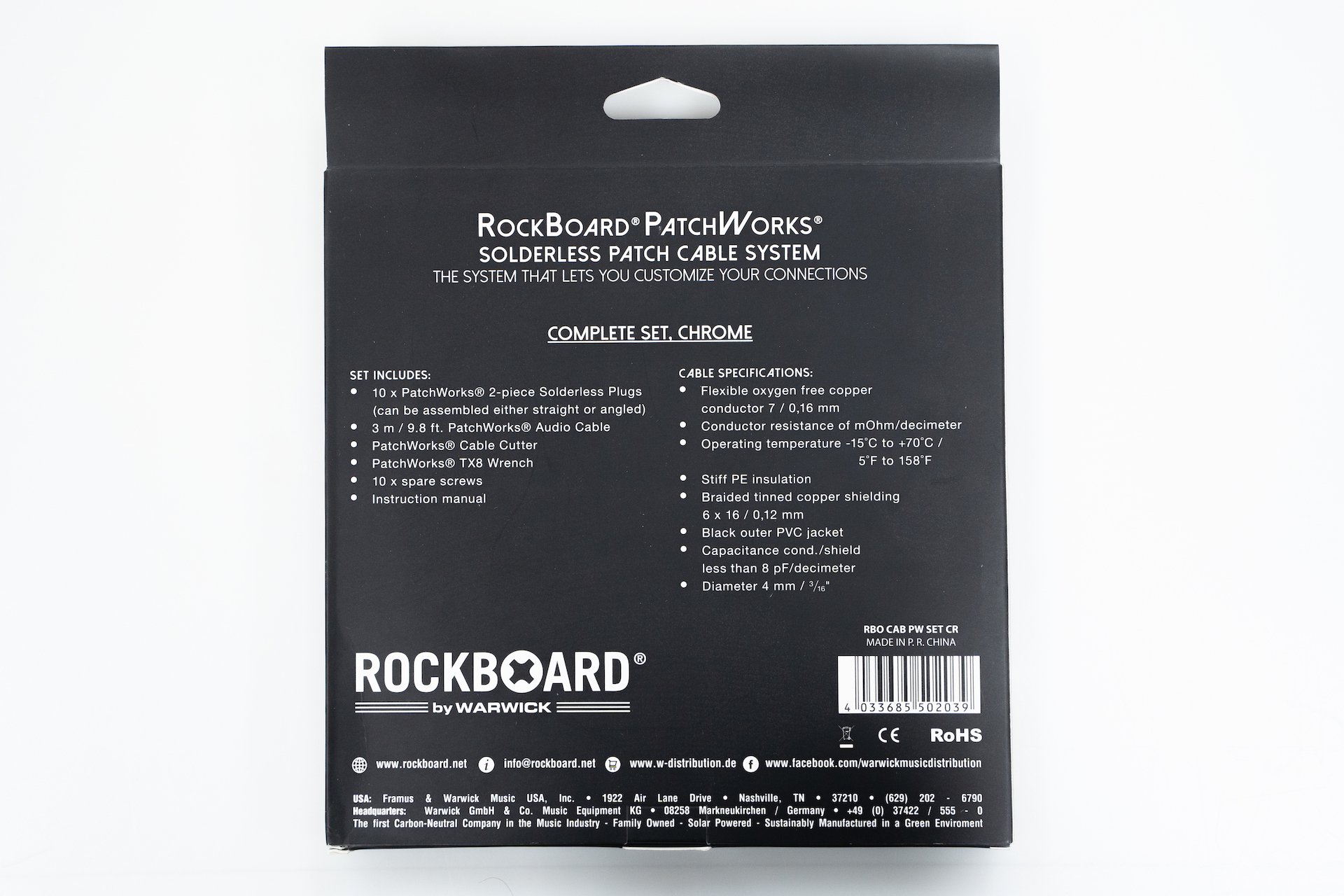 new】Warwick / ROCKBOARD RBO CAB PW SET CR【横浜店】 - Geek IN Box