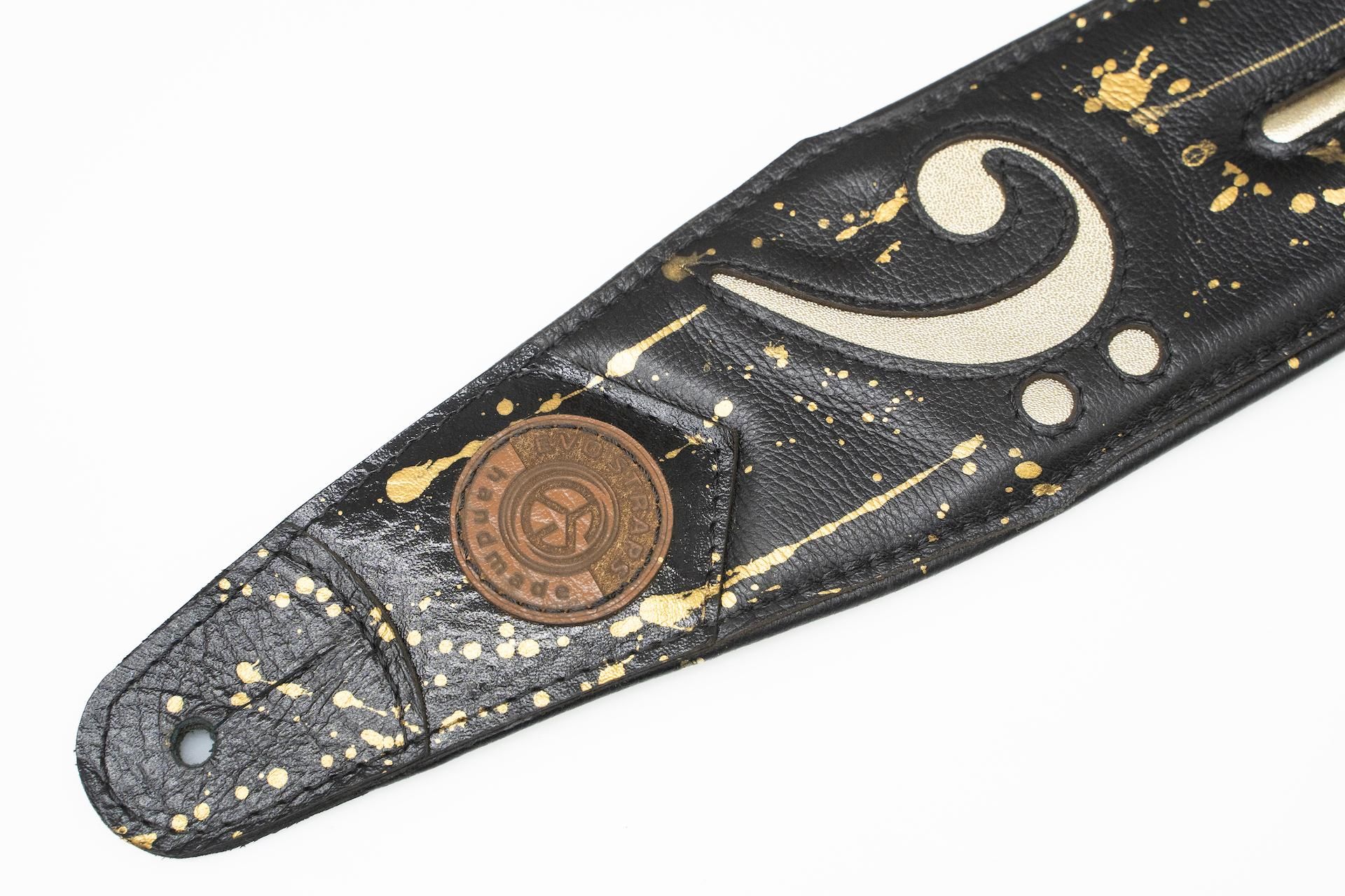 Evo Straps 本革ストラップ ブラウン/白 Souldier Plain Saddle Guitar Strap Light Brown｜ソルジャー