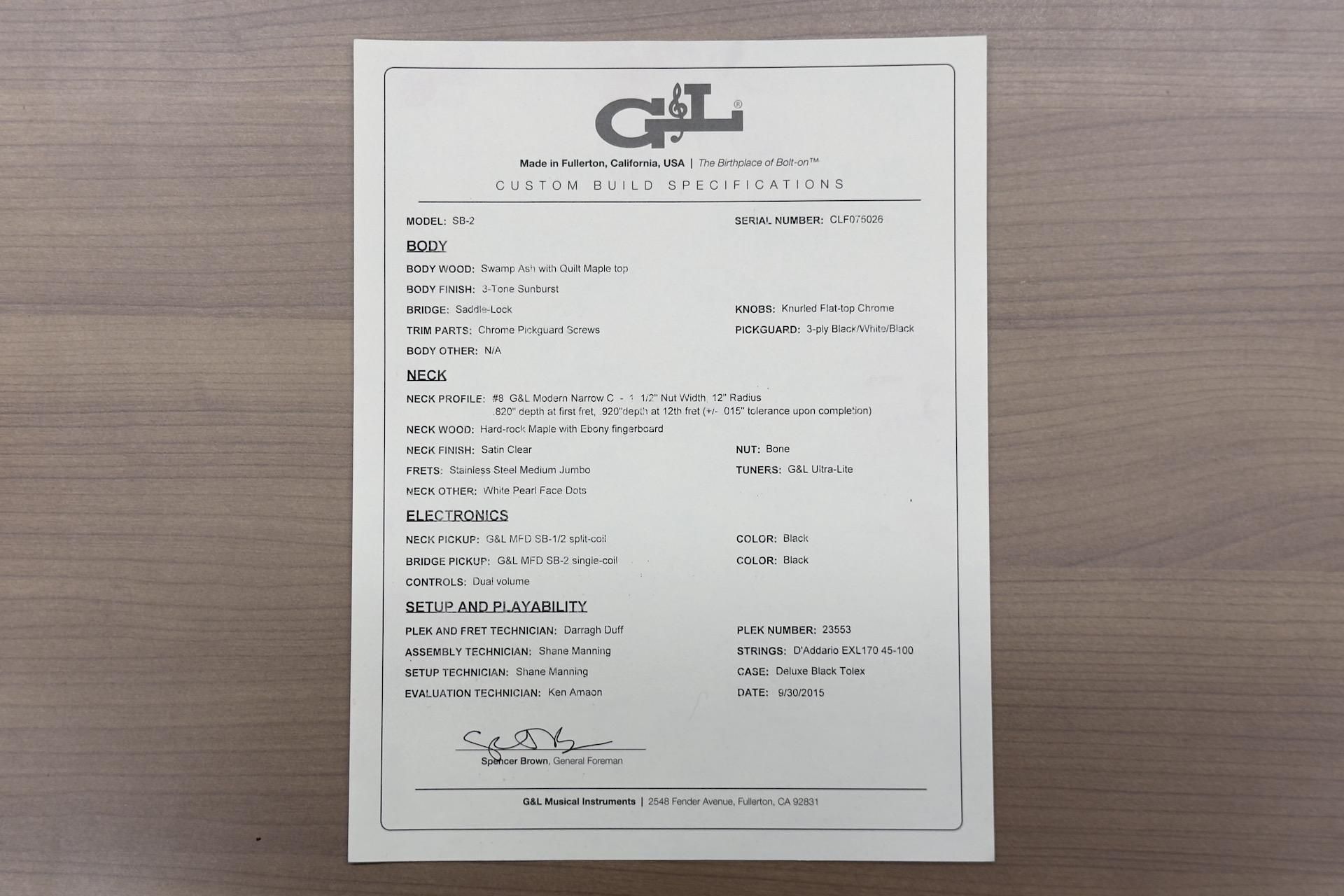 used】G&L / SB-2 USA #CLF 075026 4.1kg【委託品】【GIB横浜