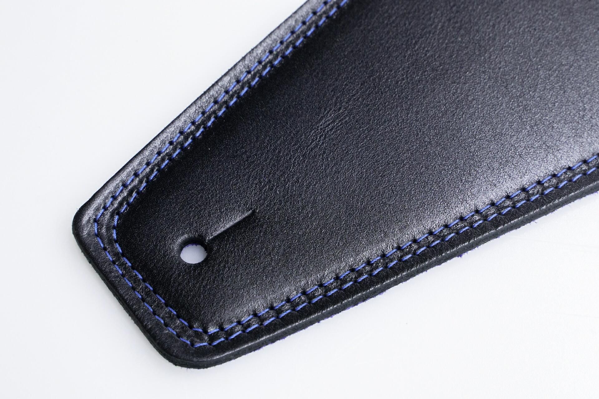 そば兄ーさん専用  MOODY STRAPS  Standard new】Moody Straps / 4.0 Inch Black/Blue Suede Standard Tail