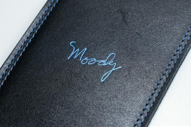 new】Moody Straps / 4.0 Inch Black/Blue Leather Standard new】Moody Straps / 4.0 Inch Black/Blue Leather Standard