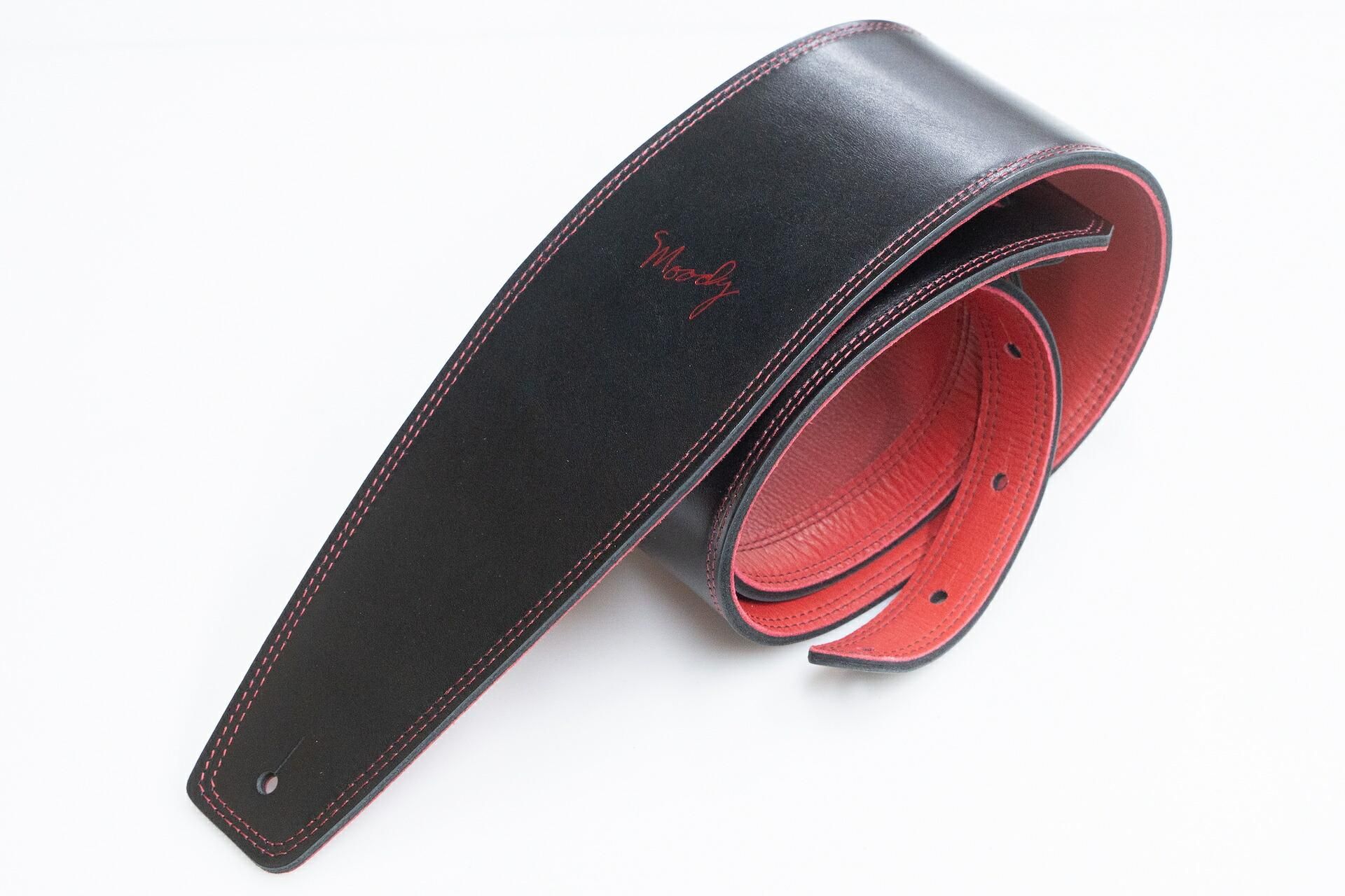 new】Moody Straps / 4.0 Inch Black/Red Leather Long Tail new】Moody Straps / 4.0 Inch Black/Red Leather Long Tail