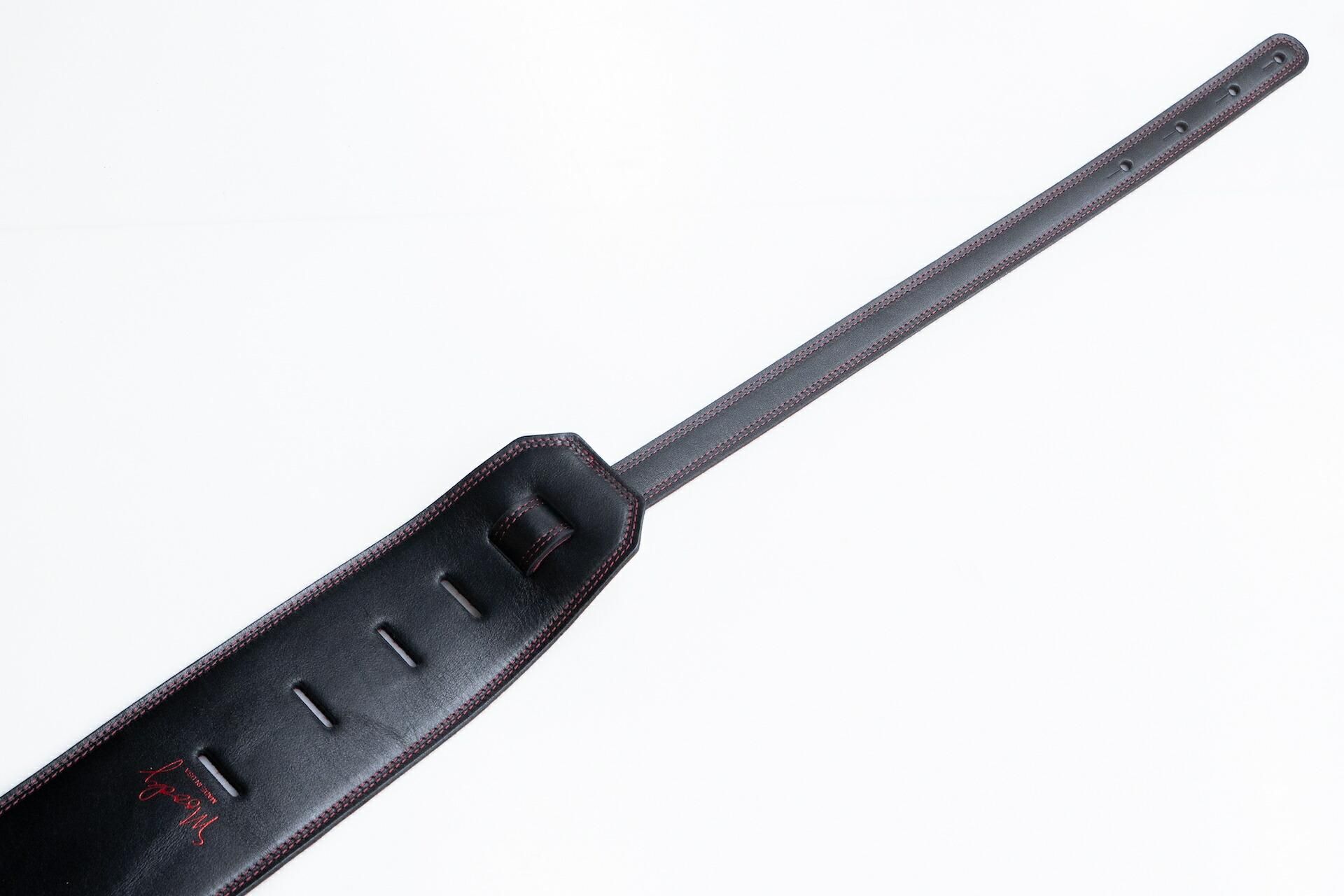 new】Moody Straps / 4.0 Inch Black/Red Leather Long Tail